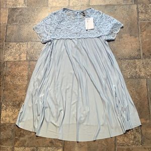 NWOT ASOS light blue lace maternity midi dress